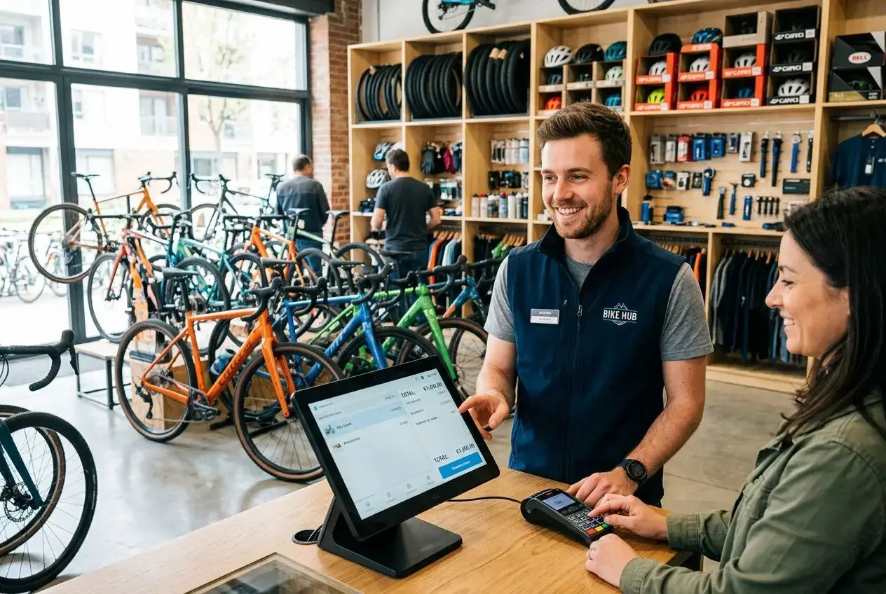 Caisse moderne boutique vélos