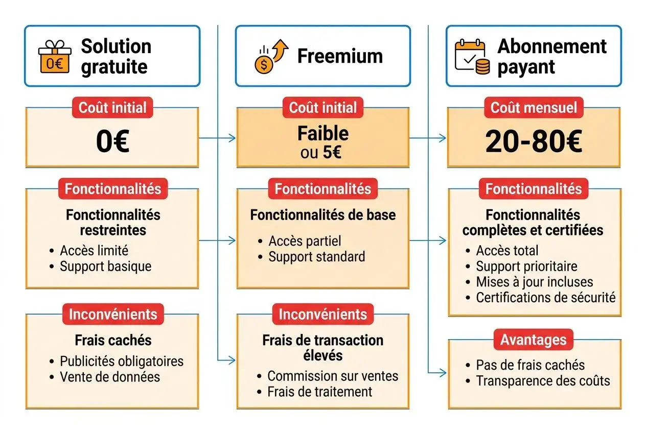 Comparaison des modèles tarifaires de caisse
