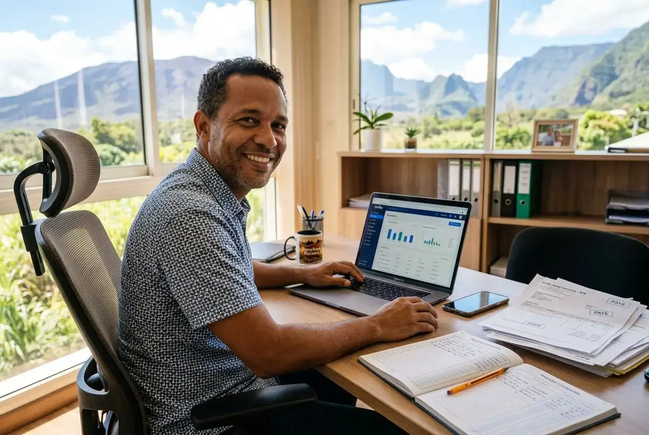Entrepreneur réunionnais gérant la facturation