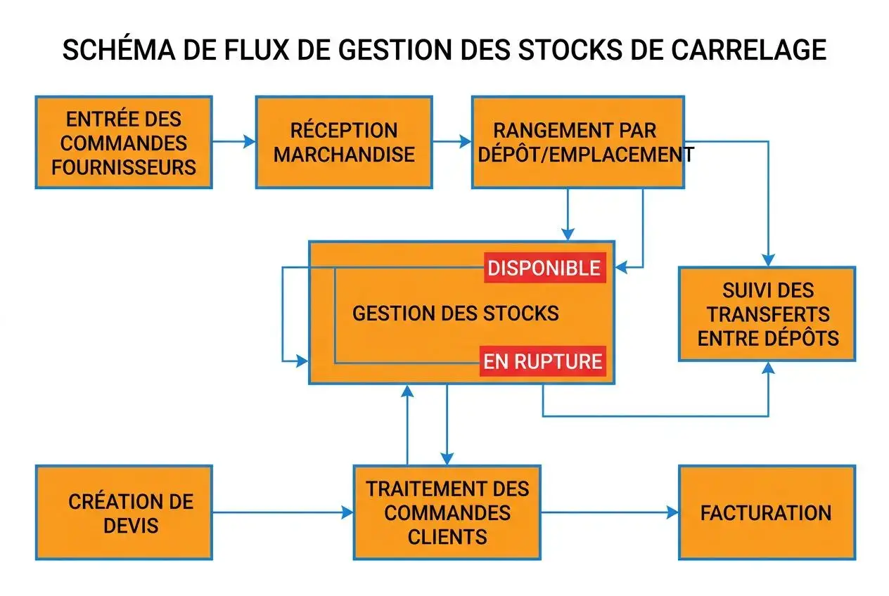 Processus de gestion des stocks carrelage