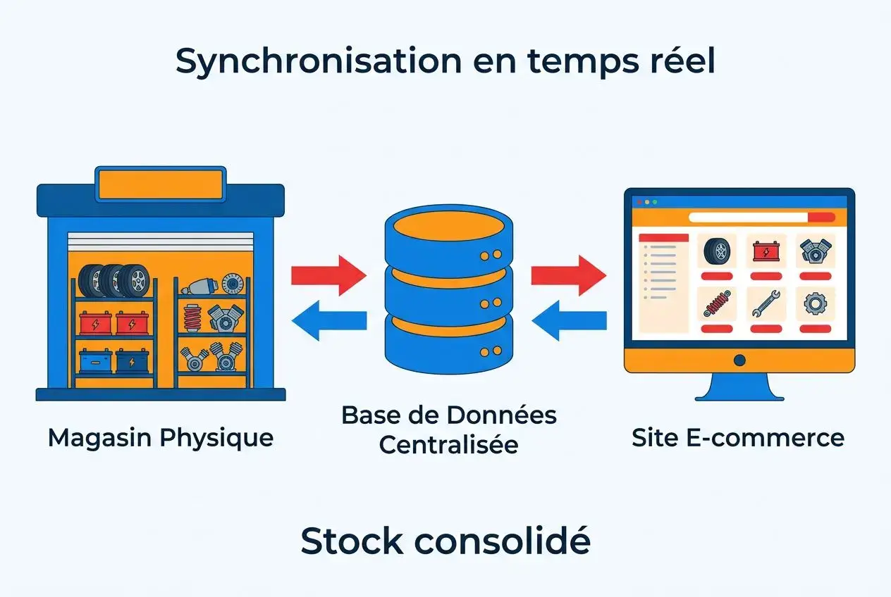 Synchronisation des stocks e-commerce et magasin physique